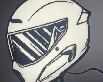 3D printed LED lightbox design #2 motorcycle helmet – Cool decorative lamp for bikers, motorcycle decorative light in racing design