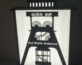 Good luck! Handcrafted “Born on Coal” – Ruhrpott Coal Mine Lightbox