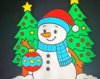 Handmade snowman lightbox – Cheerful winter magic for your home