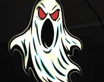Handmade Halloween Ghost Lightbox – Spooky LED Decoration