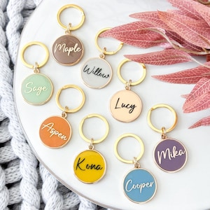 Personalized Resin Dog Tag, Custom Pet ID Tag with Name and Phone Number - Fall Collection
