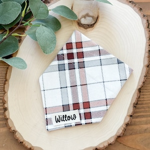 Brown and Grey Plaid - Over The Collar Dog Bandana