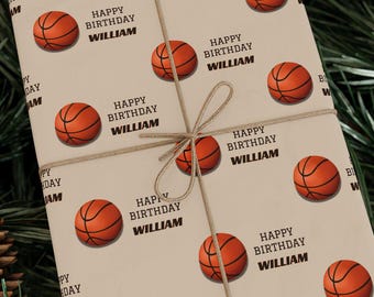 Custom Basketball Birthday Wrapping Paper