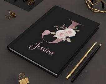 Floral Monogram Hardcover Journal: Personalized Name Diary