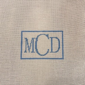 Custom-Personalized Simple Monogram Needlepoint Canvas