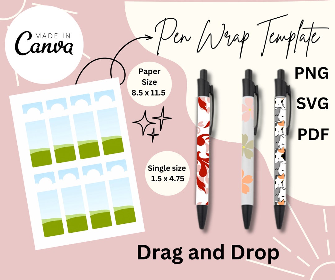 Pen Wrap Template - Etsy