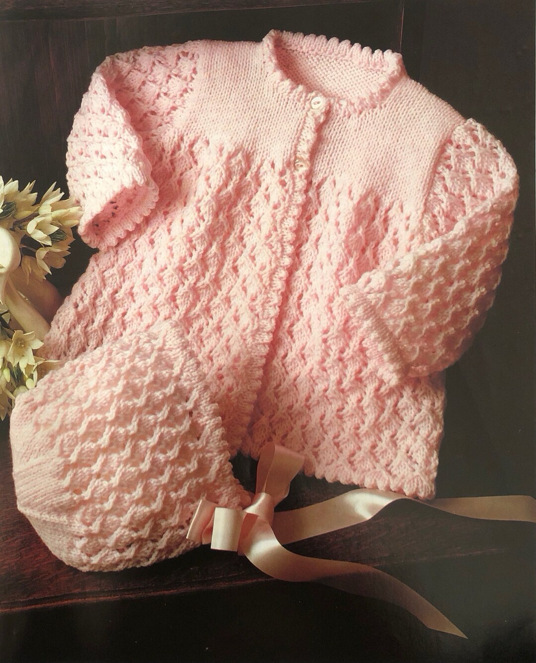 Vintage Baby Coat and Bonnet Knitting Pattern (PDF) – Chest 16-20 ...