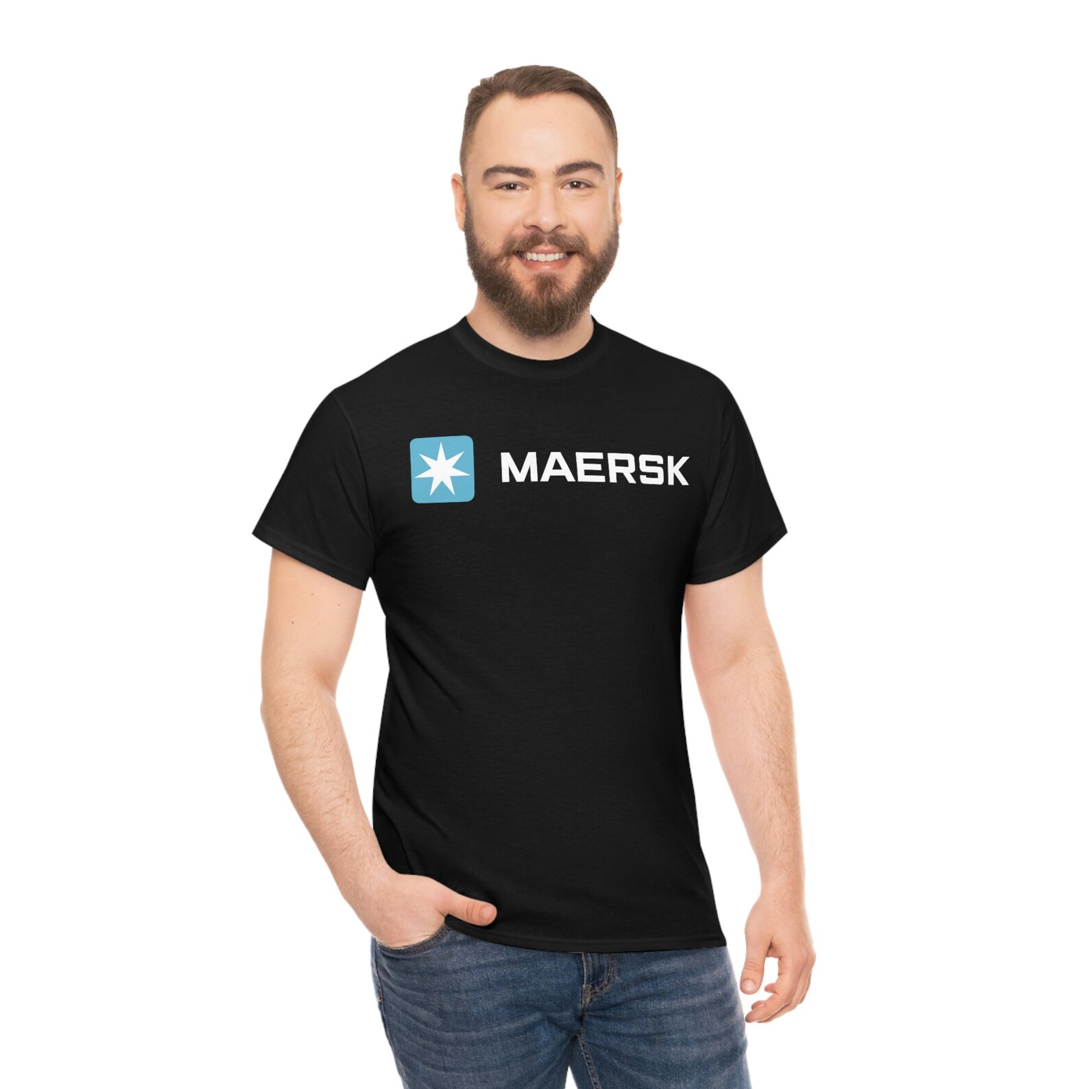 Maersk Logo Unisex Tshirt Black Orange Navy Red Etsy Canada