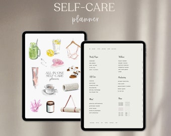 All-in-One Self Care Planner | Digital Planner, Self Care Planner, Digital Journal, GoodNotes Planner, Mental Health Journal, Daily Planner