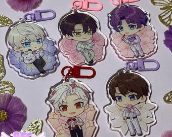 Flower Boys Reversible Charms | Acrylic Keychain | Love and Deepspace