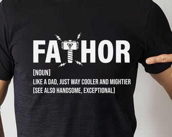 Fathor Thor Hammer Dad T-Shirt, Superhero Father's Day Gift