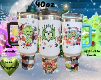 Grinch In Love 40oz Tumbler: Christmas Stainless Steel Travel Mug