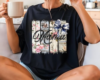 Blessed Mama Floral T-Shirt, Coquette Mom Tee, Mothers Day Gift