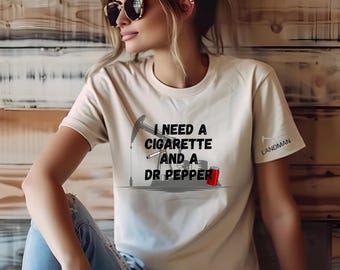 Landman T-Shirt, Cigarette & Dr Pepper, Oil Rig Worker Gift