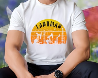 Landman Oil Rig T-Shirt: Texas Distressed Graphics