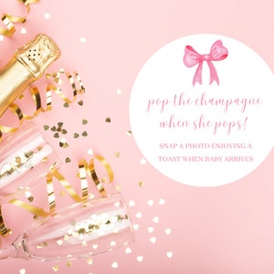 Pop the Champagne Tags | Champagne Baby Shower Favor Tags | Girl Baby Shower | Baby Shower Favours | Baby Shower Printable PDF