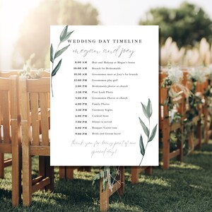 Wedding Timeline Template | Bridal Party Timeline | Wedding Order of ...