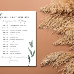 Wedding Timeline Template | Bridal Party Timeline | Wedding Order of ...