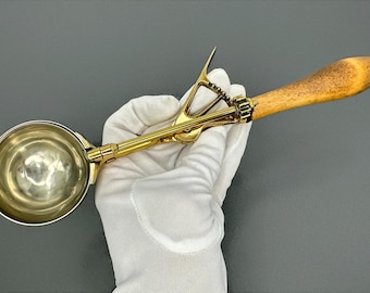 Antique Gilchrist No. 31 Ice Cream Scoop Polished Brass Size 16 Modified
