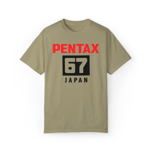 Pentax 67 Japan - V2, Photographer gift, Photography Camera Lover Gift, Retro Camera Gift, Heavyweight Oversized Unisex Garment-Dyed T-shirt