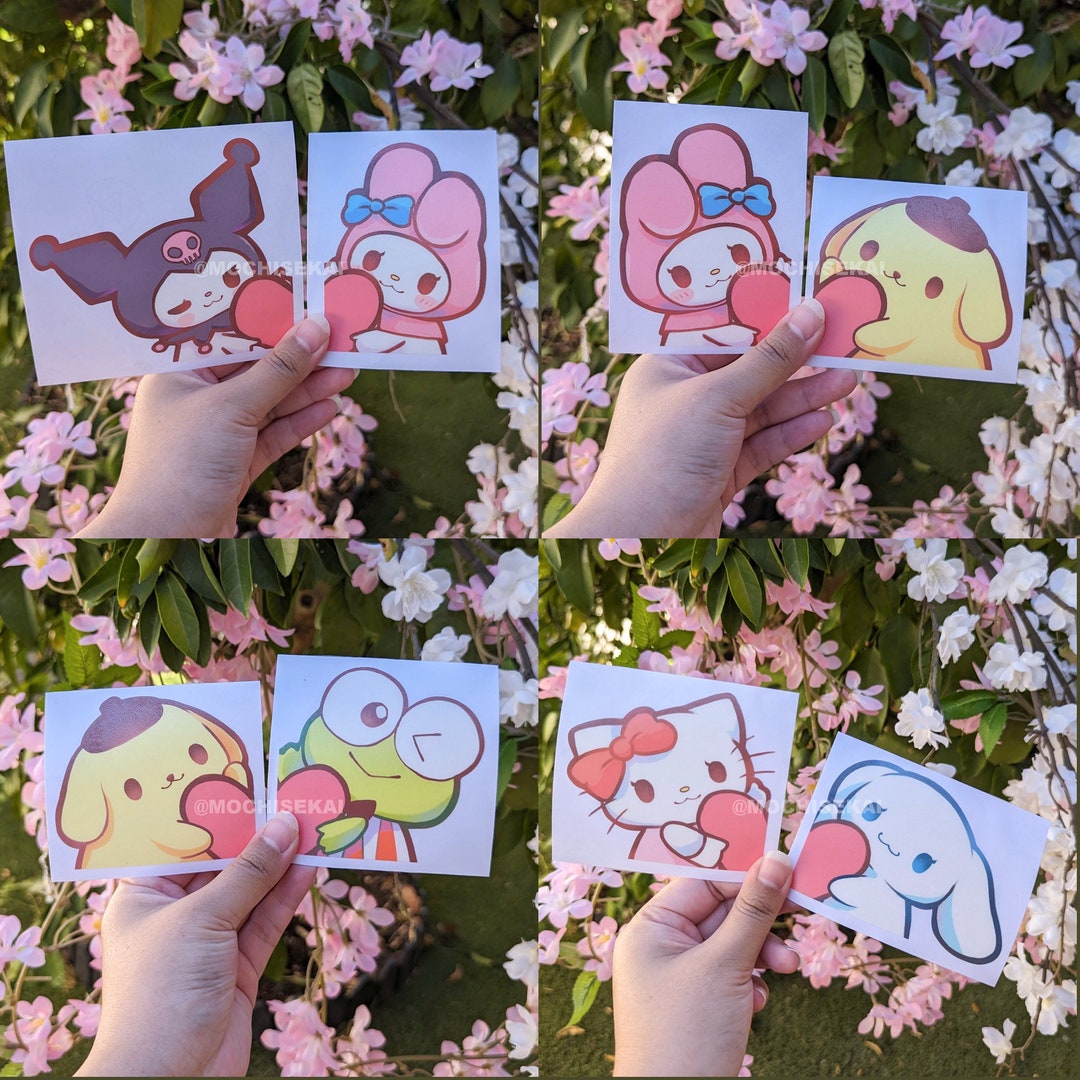 Heart Matching Peeker Stickers Cute Car Decal Bunny Cat Frog Kitty ...