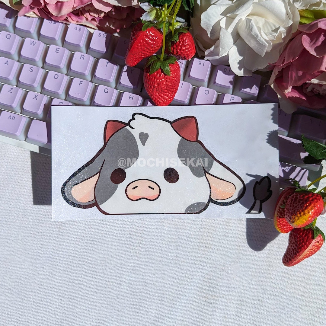 Cow Peeker Stickers Calf Car Decal Peeker Waterproof Sticker UV