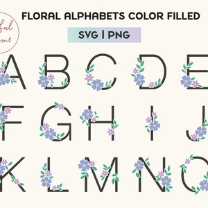 Graphic Floral Alphabet SVG PNG Monogram 26 Individual Files Capital ...