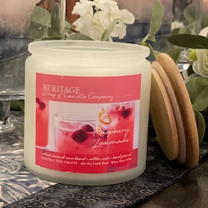 Raspberry Lemonade Candle, Summer Decor, Long-Burning Kitchen Candle