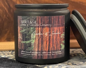 Cedar & Suede Candle, Home Fragrance, Living Room Decor