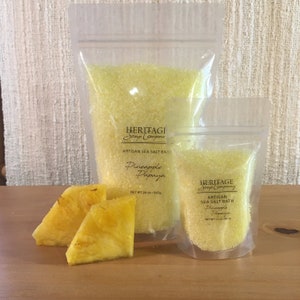 Pineapple Papaya Bath Salt, Spa Bath Soak, Relaxing Tub Soak, Sea Salt Bath Soak