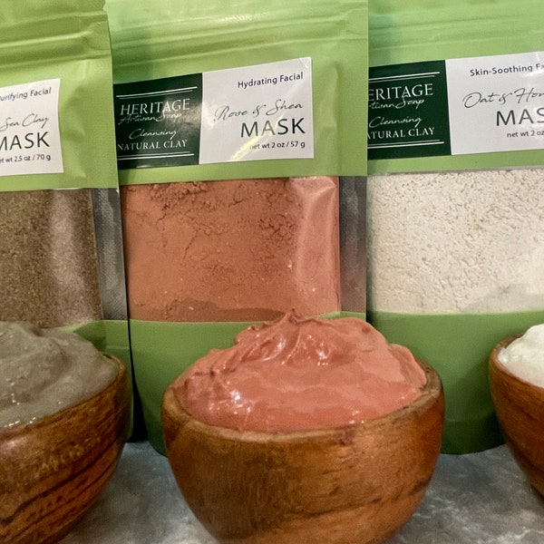 Natural Clay Facial Masks, Moisturizing Facial Masks, Natural Skin Care