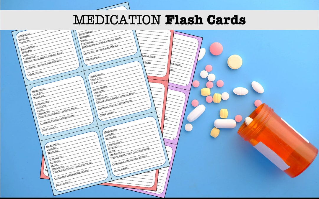 Medication Flash Cards Learn All of the Important Points About Your New Medications, Fill Out