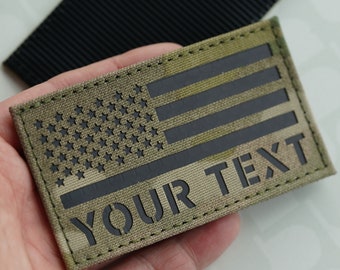 3.5X2in Custom Forward Us flag patch USA flag IR patch Infrared Reflective Patches Military patches laser cut patch morale patch