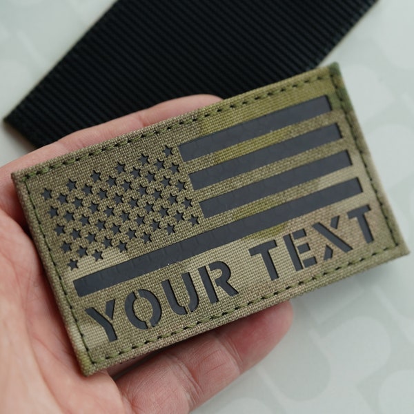 3.5X2in Custom Forward Us flag patch USA flag IR patch Infrared Reflective Patches Military patches laser cut patch morale patch