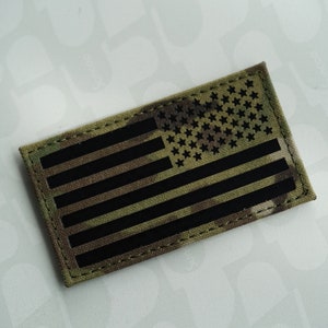 3.5x2 Inch Infrared Kryptek Yeti IR Reflective US Flag Patch