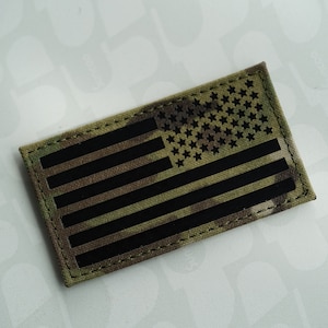 3.5x2 Inch Infrared Kryptek Yeti IR Reflective US Flag Patch