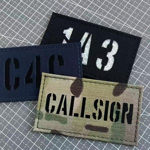 Custom Callsign Patch 3.5x2", Personalized Laser Cut Tactical Patch, Hook Backing Identifier Patch for Backpack