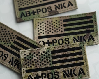 Custom Blood Type IR Patch, Military Tactical Patches (3.5x2in)