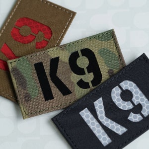 3.5X2in Custom K9 Dog patch personalized War Law Enforcement Handler  IR patch Infrared Reflective Patches Tactical patches