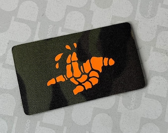 Skeleton Shaka Patch – Reflective Glow-in-the-Dark Camo Tactical Patch