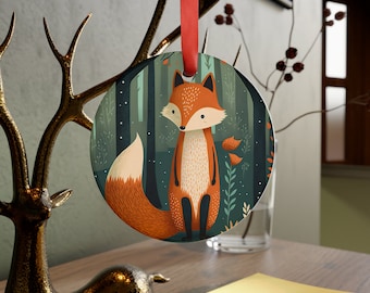 Woodland Fox Acrylic Christmas Ornament, Christmas Ornament for Kids