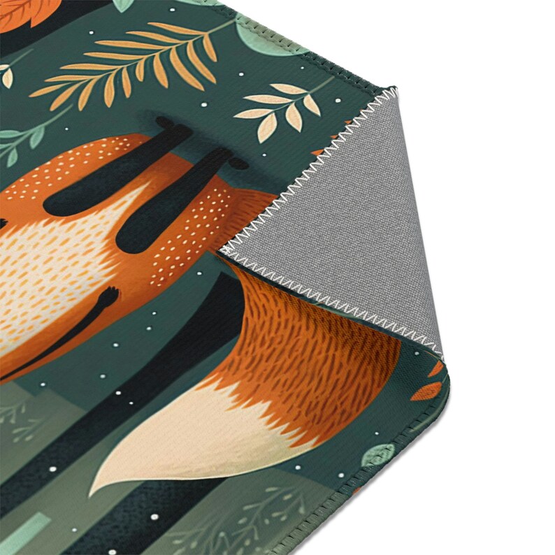 Woodland Fox Area Rug Nursery Carpet Mat for Kids Room Etsy