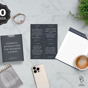 Business Leader Affirmation Cards, Affirmations for Entrepreneurs, Coaches, Lead Magnet, DIGITAL Template Download | Done For You Product