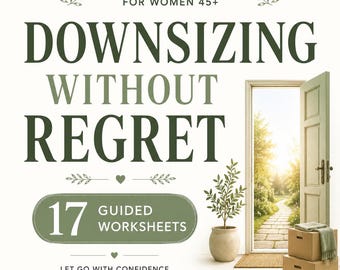 Downsizing Workbook for Women 50+ | 17 Guided Worksheets