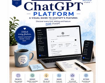 ChatGPT Tutorial | Visual Guide to Features, Projects, Memory & GPTs | Digital PDF