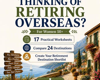Retirement Planning Workbook for Women 50+ | Overseas Destination Shortlist (Digital Download)
