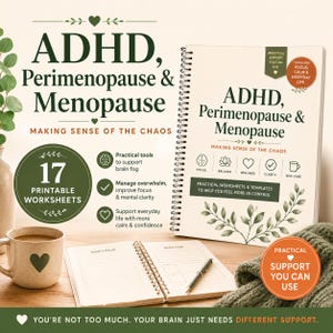 ADHD Menopause Toolkit | Brain Fog, Focus, Overwhelm Worksheets (Printable PDF)
