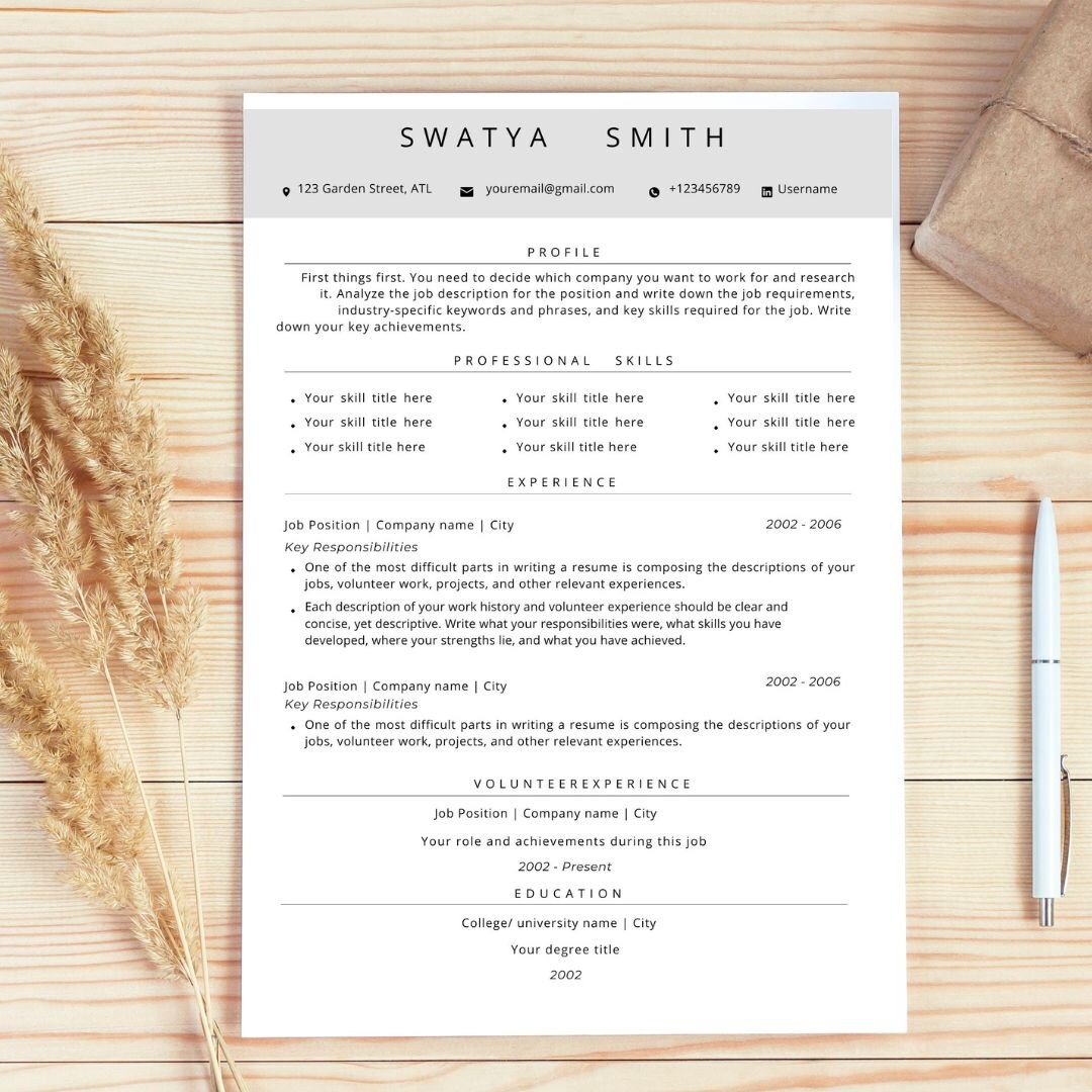 Currículum carta de presentación carta de agradecimiento, todo en un