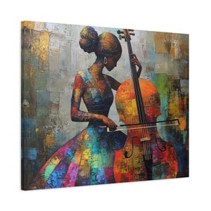 Canvas Classical Music Art, Woman Playing Cello Art, Living Room Decor, Modern Aesthetic for Living Room, Classical Music Inspiration