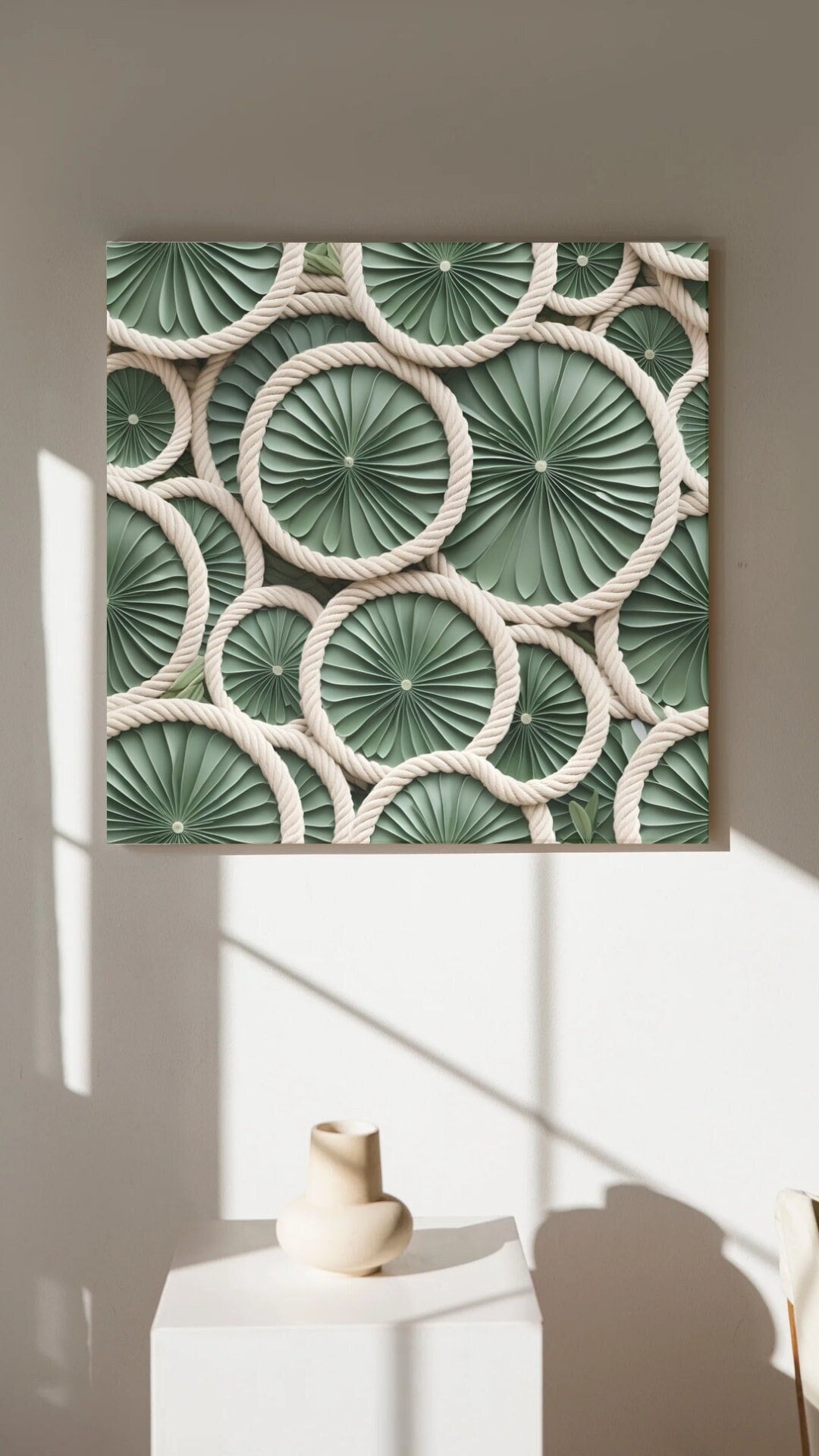 Sage Green Printable Decorative-wall Art, Rope Art Digital Print, Sage ...